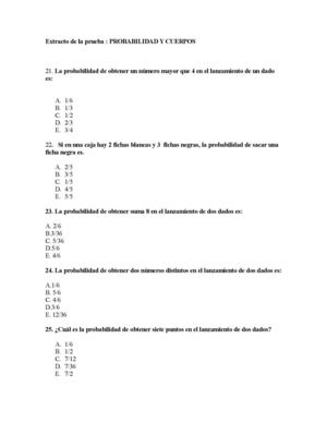 Probabilidades y cuerpos