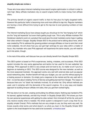 The Stupidly Simple SEO System: A Critical Review