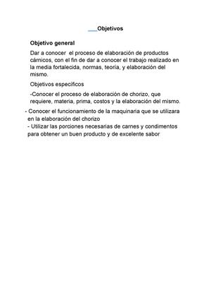 Cartilla elaboracion de Chorizo