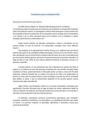 ENSEÑANZA PARA LA COMPRENSIÓN