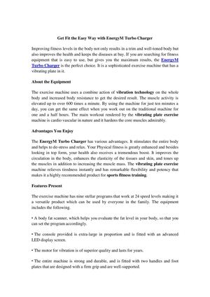 Energym Turbo Charger - Telebuy India | Tbuy.in