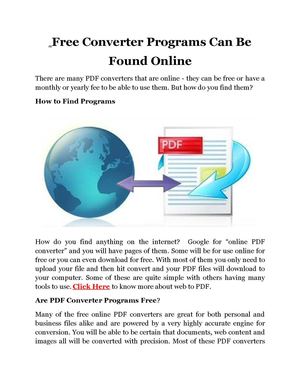 Calaméo - Free Converter Programs Can Be Found Online