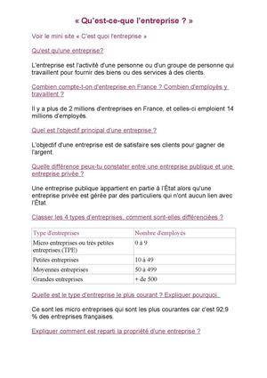 Qu'est-ce qu'une entreprise ?