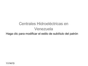 Centrales Hidroeléctricas en Venezuela