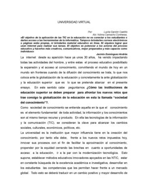 ensayo Educación Virtual