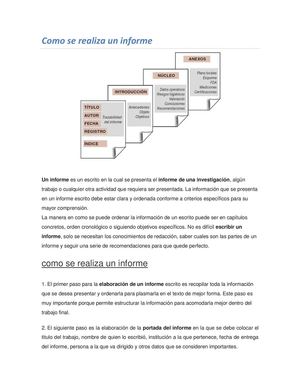 Como se realiza un informe y pautas de eval