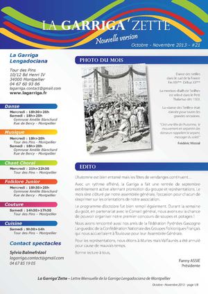 Garrigazette Octobre/Novembre 2013 - N°21
