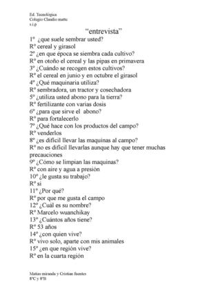 Entrevista a un trabajador