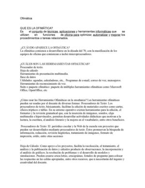 OFIMÁTICA EN LA EDUCACIÓN 