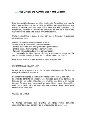 COMO LEER UN LIBRO