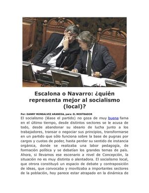 Escalona o Navarro: ¿quién representa mejor al socialismo (local)?