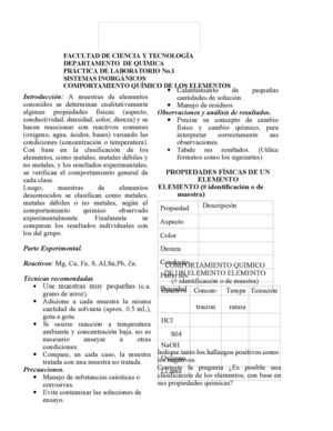 comportamiento químico de los metales con diferentes solventes acidos y basicos