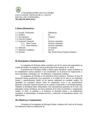 SILABO BIOLOGIA USP