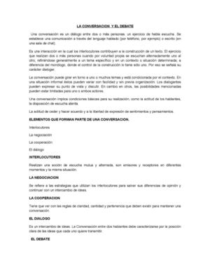 La Conversacion y El Debate