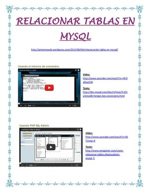 RELACIONAR TABLAS EN MYSQL