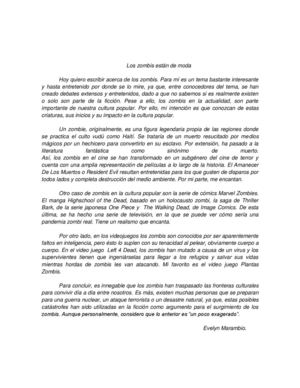 Ensayo: Los zombies están de moda.