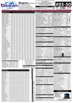 18th November 2013 Bizgram Asia Pricelist Simlim Square #05-50