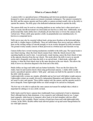 What is a Camera Dolly