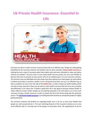 Uk Private Health Insurance