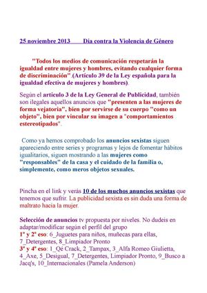 Publicidad sexista _25 nov