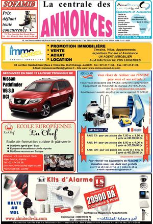La centrale des annonces N° 1173 Semaine du 17 au 23 Novembre 2013 