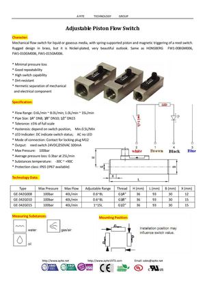 GE-342 Oil Flow Switches Sensor