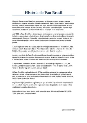 História do Pau Brasil