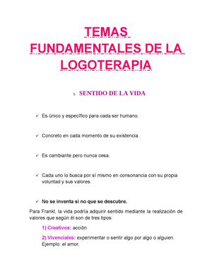 Temas Fundamentales de la Logoterapia 