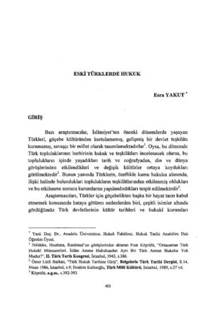 Eski Türklerde Hukuk Egitim ve Ordu İncelemesi