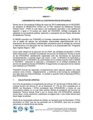 LINEAMIENTOS PARA LA CONTRATACIÓN DE EPSAGROS