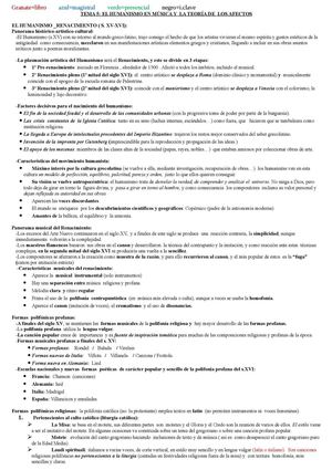 El humanismo en Música y la teoría de los afectos