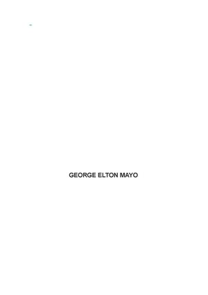 GEORGE ELTON MAYO