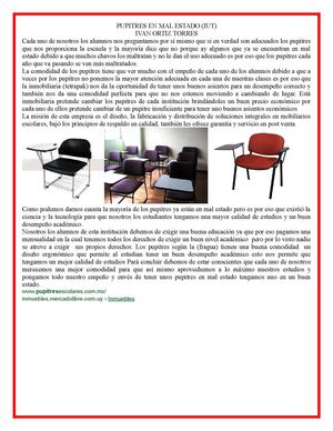 PUPITRES EN MAL ESTADO