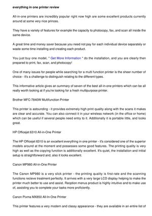 All in One Printer Review - The superior 7 Multifunction Printers