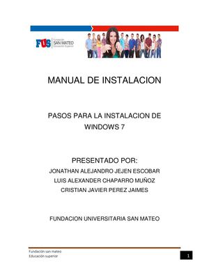 MANUAL DE INSTALACION windows 7