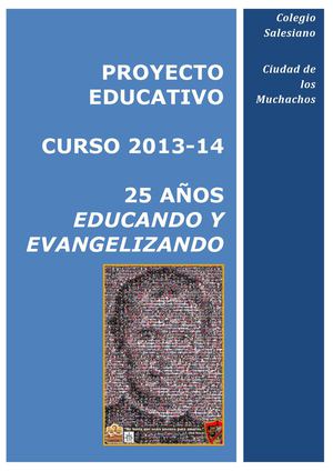 Proyecto Educativo 2013-14 Salesianos Ciudad de los Muchachos