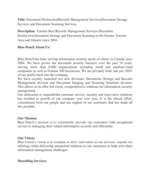 Records Management Services | Document Storage Services | Document Scanning Services | Document Destruction and Shredding Services Toronto.