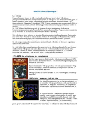 Historia de los videojuegos