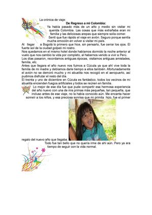 La crónica de viaje, el regreso a mi colombia