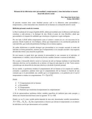 Personalidad, Temperamento y Desarrollo Afectivo Social