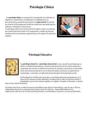 Campos de Aplicacion de la Psicologia