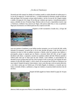 Un dia en Chaclacayo