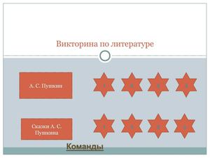 литературная викторина, 3 класс