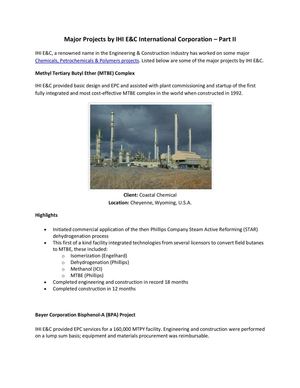 Major Projects by IHI E&C International Corporation – Part II