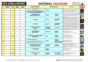 TAR 2011 / 2012 Editorial calendar