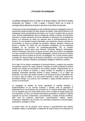 concepto de pedagogia