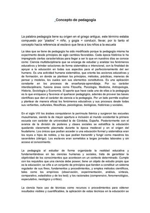 concepto  de padagogia