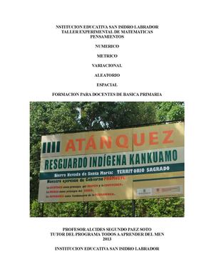 TALLER DE FORMACIÓN PARA DOCENTES DE MATEMATICAS