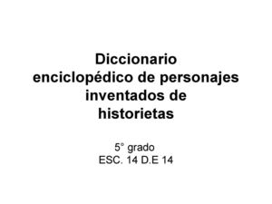 Diccionario enciclopédico de personajes inventados