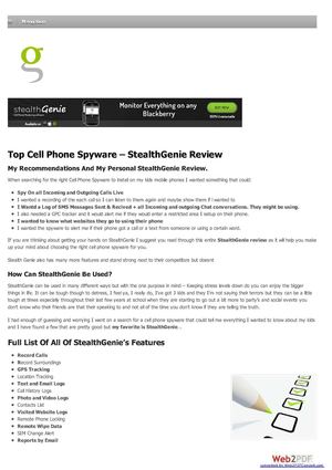 Stealth Genie Review - Prime Mobile Phone Spyware